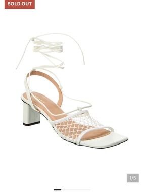 FRAME Denim Le Adelaide Crochet & Leather Lace-Up Sandal